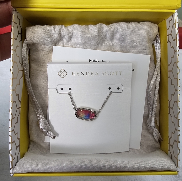 Kendra Scott Jewelry - NEW Kendra Scott Silver Watercolor Illusion Elisa Pendant Necklace